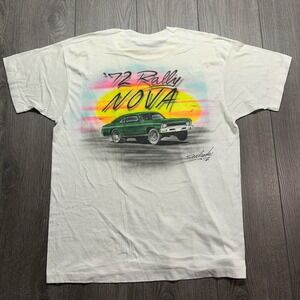 Vintage 80s Screen Stars 72 Rally Nova Chevy T-Shirt XL Single Stitch Airbrush